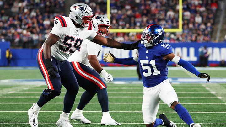 New York Giants defensive end Abdul Carter in the New England Patriots v. New York Giants NFL Preseason game