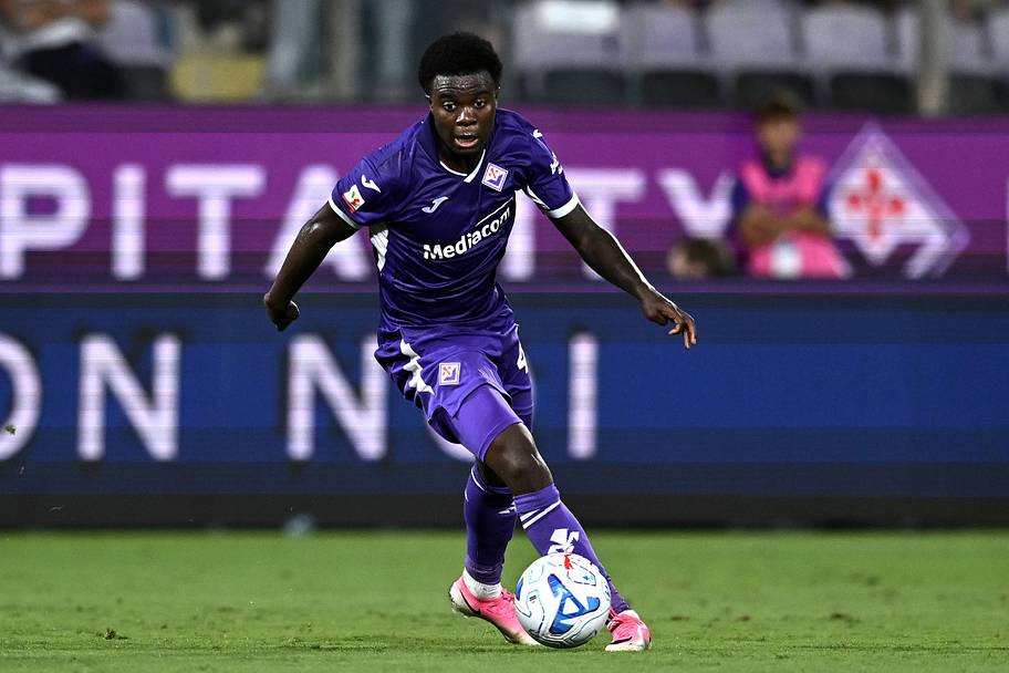 Christ Inao Oulai of Fiorentina in action during the Coppa Italia match.
