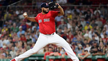 Jul 5, 2023; Boston, Massachusetts, USA; Boston Red Sox relief pitcher Kenley Jansen (74) pitches