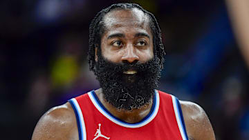 Feb 13, 2025; Salt Lake City, Utah, USA; LA Clippers guard James Harden (1) during the second half against the Utah Jazz at the Delta Center. Mandatory Credit: Christopher Creveling-Imagn Images