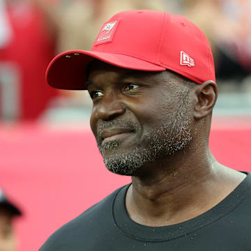 Tampa Bay Buccaneers head coach Todd Bowles prior to the game against the Buffalo Bills at Raymond James Stadium. 