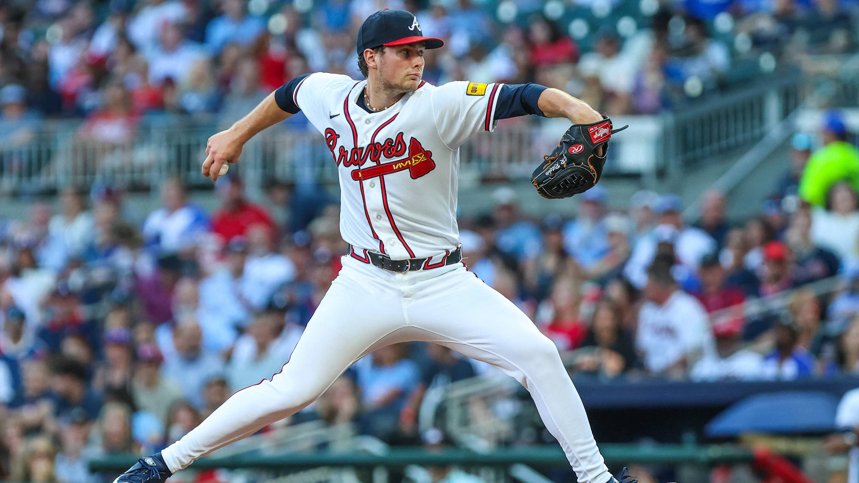 Jun 17, 2026; Cumberland, Georgia, USA; Atlanta Braves pitcher JR Ritchie (60) pitches the ball against the San Francisco Giants during the first inning at Truist Park. Mandatory Credit: Jordan Godfree-Imagn Images