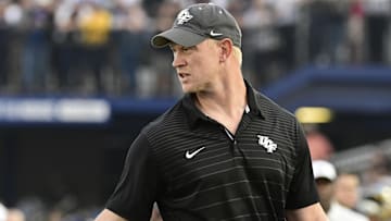 Oct 21, 2017; Annapolis, MD, USA; UCF Knights head coach Scott Frost stands on the field during the third quarter against the Navy Midshipmen at Navy-Marine Corps Memorial Stadium. UCF Knights defeated Navy Midshipmen 31-21. Mandatory Credit: Tommy Gilligan-Imagn Images