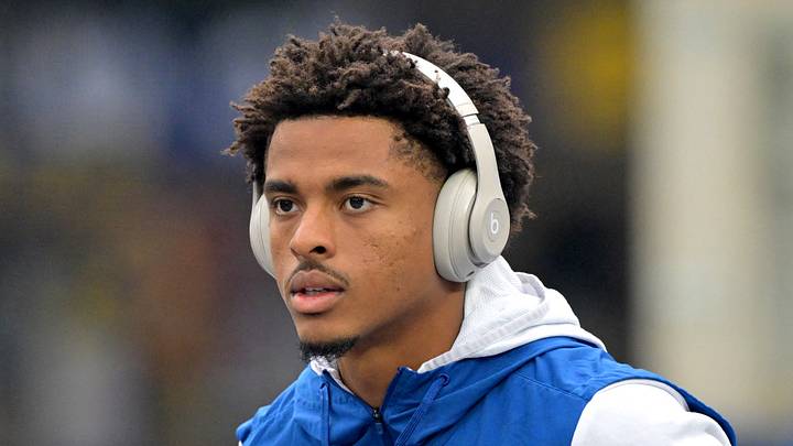 Indianapolis Colts wide receiver Josh Downs warms up