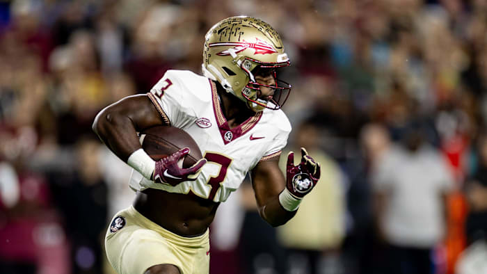 Florida State Seminoles running back Trey Benson (3).