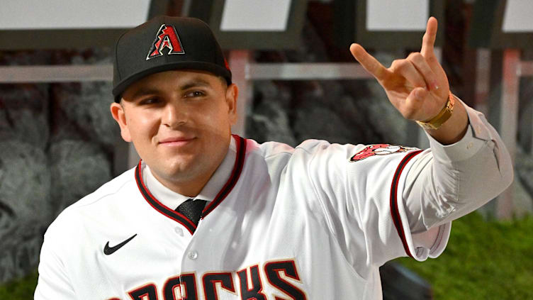 Jul 17, 2022; Los Angeles, CA, USA;  Ivan Melendez wears his jersey after he was selected by the