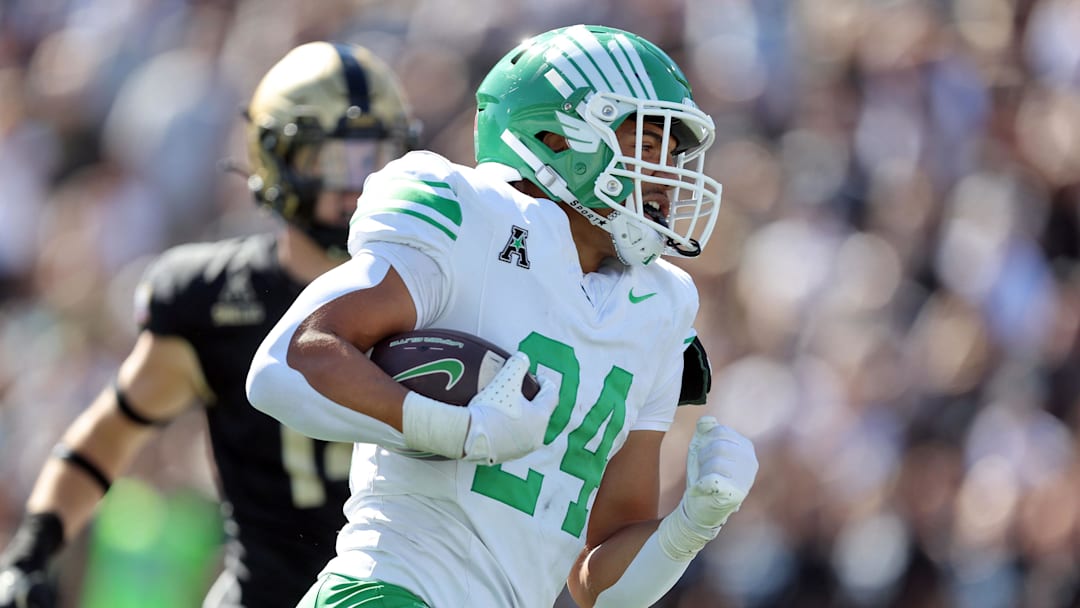 North Texas Mean Green running back Caleb Hawkins (24) runs for a touchdown against the Army Black Knights during the second half at Michie Stadium. 
