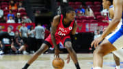 Jul 14, 2024; Las Vegas, NV, USA; Chicago Bulls guard DJ Steward (00) dribbles against the Golden State Warriors during the second quarter at Thomas & Mack Center. Mandatory Credit: Stephen R. Sylvanie-USA TODAY Sports