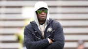 Apr 27, 2024; Boulder, CO, USA; Colorado Buffaloes head coach Deion Sanders during a spring game event at Folsom Field.