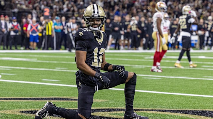 Bet on Chris Olave to go over his receptions total against the Patriots in Week 6 action.