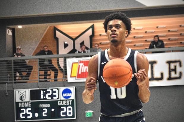 La Lumiere's Jalen Haralson readies for a free throw in the 2024 Les Schwab Invitational title.