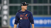 Oct 30, 2019; Houston, TX, USA; Houston Astros manager AJ Hinch before game seven of the 2019 World Series against the Washington Nationals at Minute Maid Park.