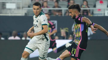 Jul 24, 2024; Columbus, OH, USA; MLS forward Diego Rossi of the Columbus Crew (21) passes the ball during the MLS All-Star Game at Lower.com Field.