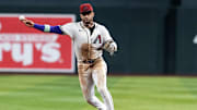 Sep 23, 2025; Phoenix, Arizona, USA; Arizona Diamondbacks second baseman Ketel Marte against the Los Angeles Dodgers at Chase Field. Mandatory Credit: Mark J. Rebilas-Imagn Images
