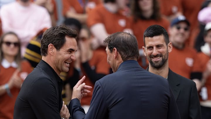 Federer (left), Nadal (middle) and Djokovic (right) have won combined 66 majors, with the latter still playing to potentially add to his total. 