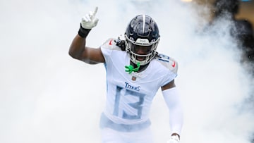 Sep 15, 2024; Nashville, Tennessee, USA;  Tennessee Titans cornerback Chidobe Awuzie (13) takes the field during the first half against the New York Jets during the first half at Nissan Stadium. 