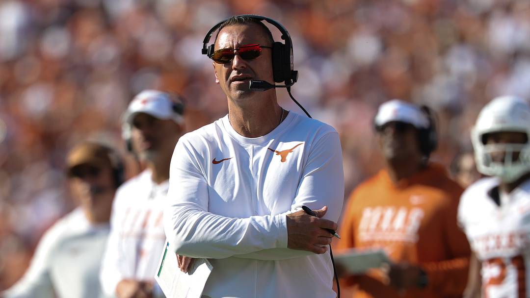 Texas Longhorns head coach Steve Sarkisian during the game against the Oklahoma Sooners at the Cotton Bowl. 