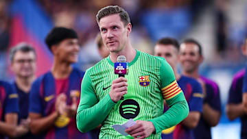 Marc-André ter Stegen musste eine Ansprache vor den Fans halten