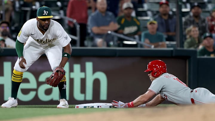 The Phillies are road favorites against the Athletics on Saturday night.