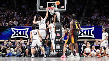 Kansas State Wildcats guard Coleman Hawkins (33) goes after a rebound during the first half against the Arizona State Sun Devils at T-Mobile Center.