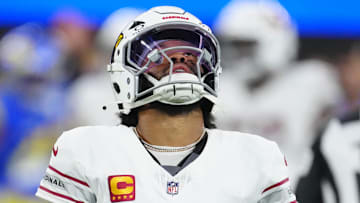 Arizona Cardinals quarterback Kyler Murray reacts against the Los Angeles Rams in the second half at SoFi Stadium.