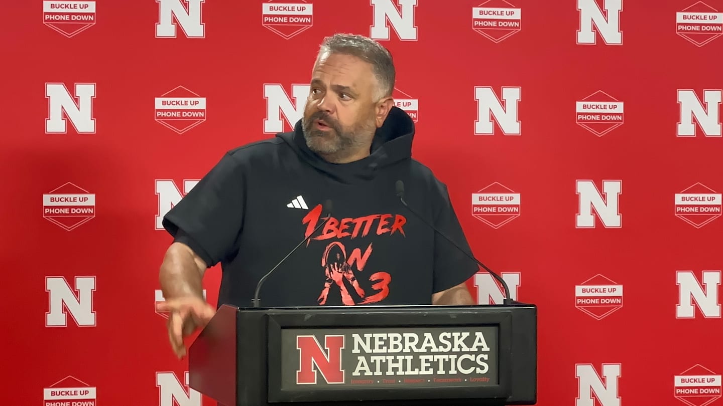 Spring Practices Begin: Nebraska Football Coach Matt Rhule, Players Meet with the Media