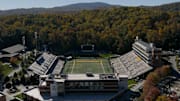 Surrounded by the Blue Ridge Mountains, Appalachian State’s Kidd Brewer Stadium is one of the most scenic settings in college football. 