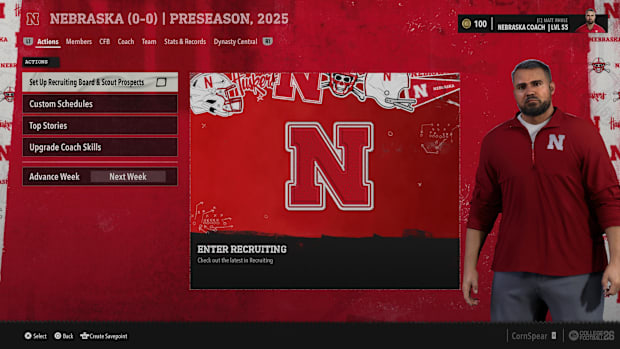 Nebraska coach Matt Rhule in EA Sports College Football 26.