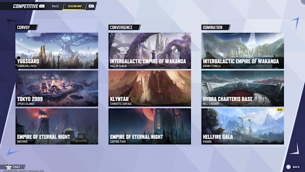 Full Season 2 Map Rotation in Marvel Rivals ranked