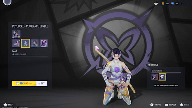 Psylocke Custom Colors in Marvel Rivals