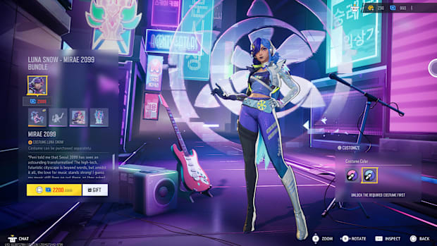 Luna Snow Custom Costume Colors in Marvel Rivals