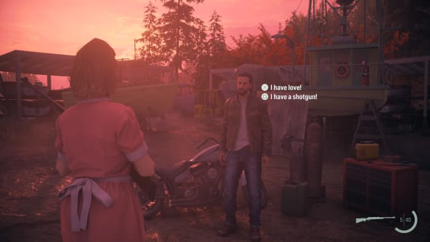 Gameplay screenshot from Alan Wake 2: Night Springs expansion.