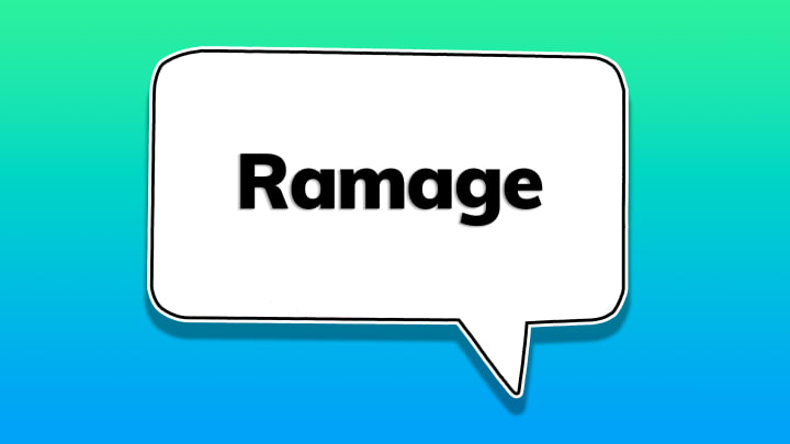 The word ‘ramage’ in a speech bubble