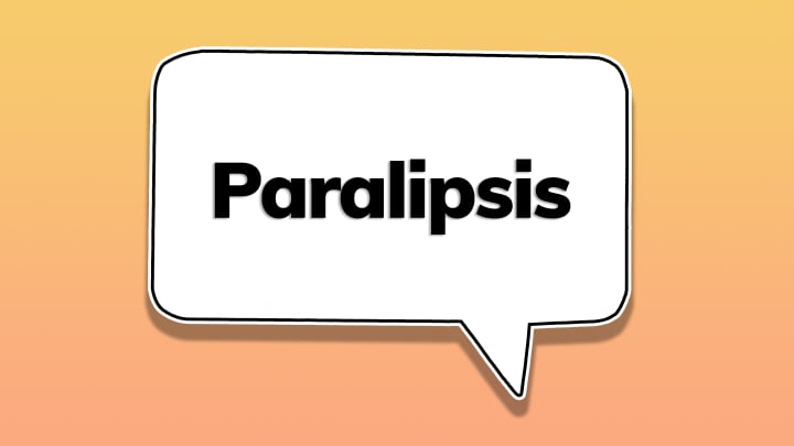 The word ‘paralipsis’ in a speech bubble