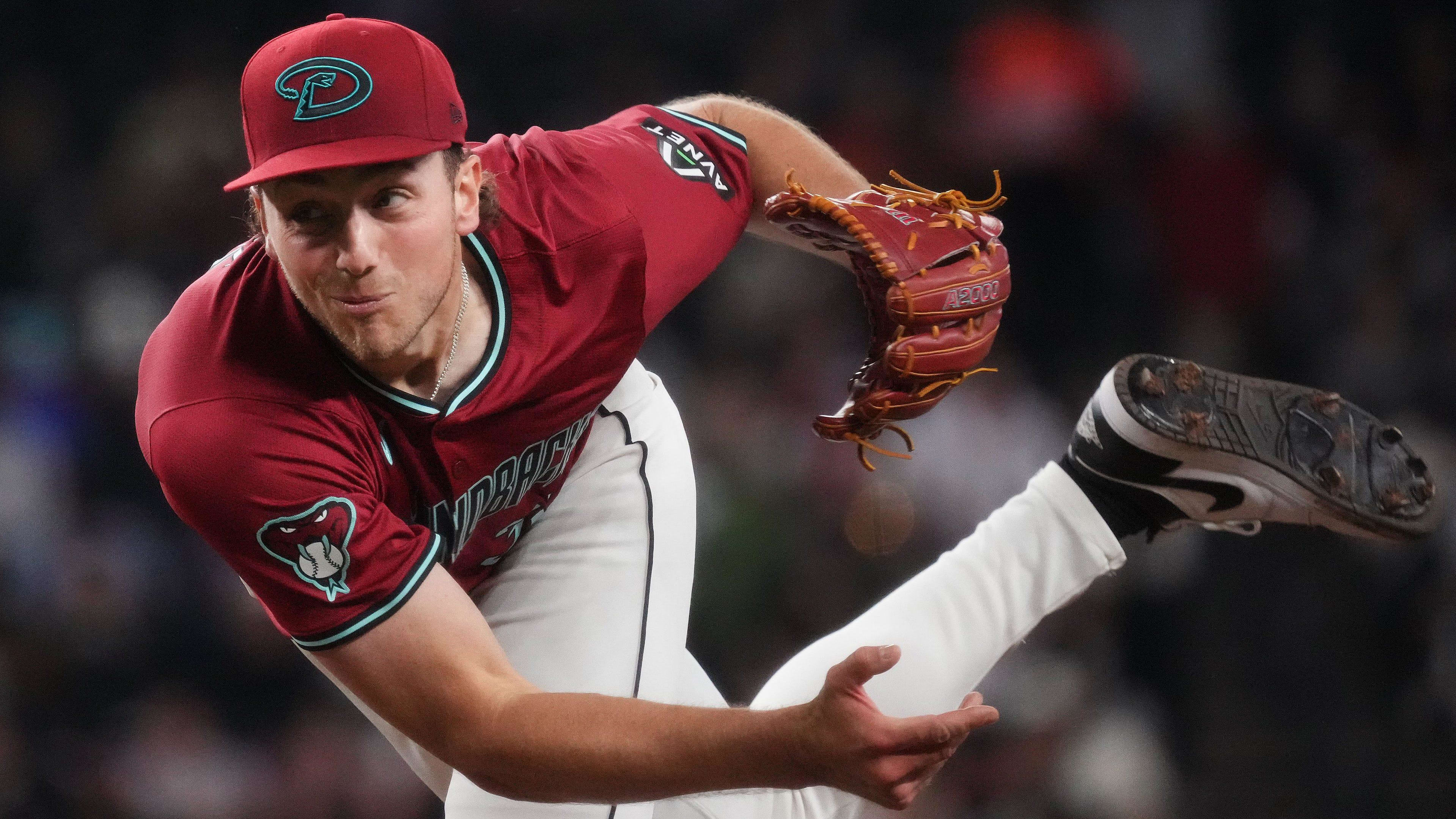 Brandon Pfaadt throws pitch for D-backs