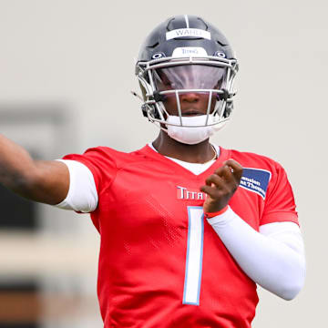 Tennessee Titans quarterback Cam Ward throws a pass during rookie minicamp.