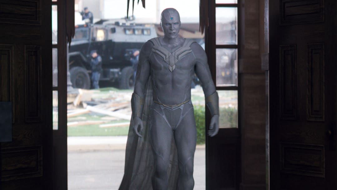 Paul Bettany as The Vision in Marvel Studios’ WandaVision. Photo courtesy of Marvel Studios. ©Marvel Studios 2021 All Rights Reserved. 
