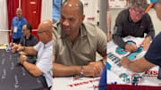 From left to right: Cal Ripken Jr., Albert Pujols, and Dan Marino sign autographs at a previous National Sports Collectors Convention