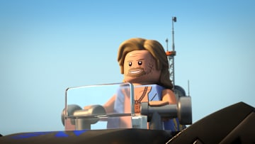 Beach Luke (Mark Hamill) in a scene from LEGO® STAR WARS: REBUILD THE GALAXY, exclusively on Disney+. ©2024 Lucasfilm Ltd. & TM. All Rights Reserved.