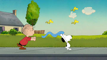 Linus and Snoopy in Season 3 of “The Snoopy Show,” now streaming on Apple TV+.
