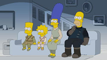 THE SIMPSONS: A tattooed man at a mysterious night circus transports Lisa into three strange stories from the innocent 1950s, the chilling retro-present, and a brutalist future where prestige TV rules the world on the all-new "Treehouse Of Horror Presents: Simpsons Wicked This Way Comes" episode of THE SIMPSONS airing Sunday, Nov 24 (8:00-8:30 PM ET/PT) on FOX. THE SIMPSONS © 2024 by 20th Television.