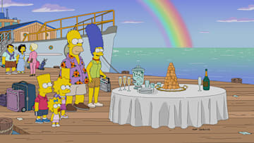 THE SIMPSONS: The Simpsons encounter death on vacation at a high-end resort on the all-new "The Yellow Lotus" episode of THE SIMPSONS airing Sunday, Sept 29 (8:00-8:30 PM ET/PT) on FOX. THE SIMPSONS © 2024 by 20th Television.