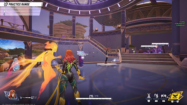 Border Crosshair for Phoenix in Practice Range of Marvel Rivals.