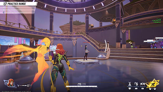 Plus Crosshair for Phoenix in Practice Range of Marvel Rivals.
