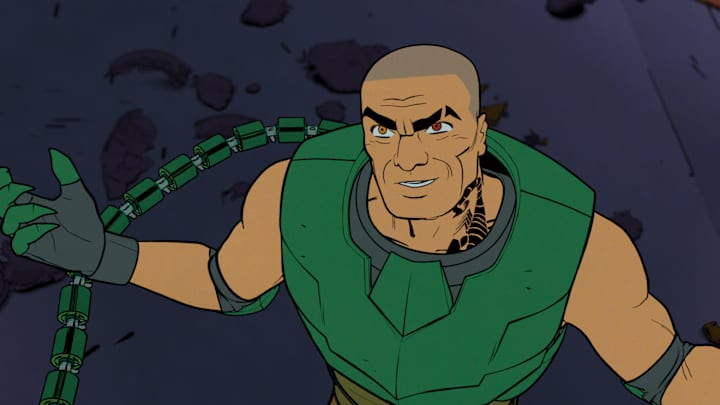 Mac Gargan (Jonathan Medina) in Marvel Animation's YOUR FRIENDLY NEIGHBORHOOD SPIDER-MAN, exclusively on Disney+. Photo courtesy of Marvel Animation. © 2025 MARVEL. All Rights Reserved.