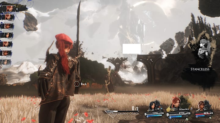 Maelle using free aim in battle to target the enemy's floating weakpoints.