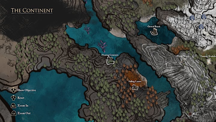 Map showing the location of Floating Cemetary in Expedition 33.