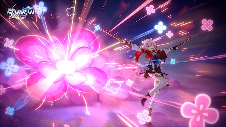 Honkai: Star Rail screenshot of March 7th as a swordmaster.