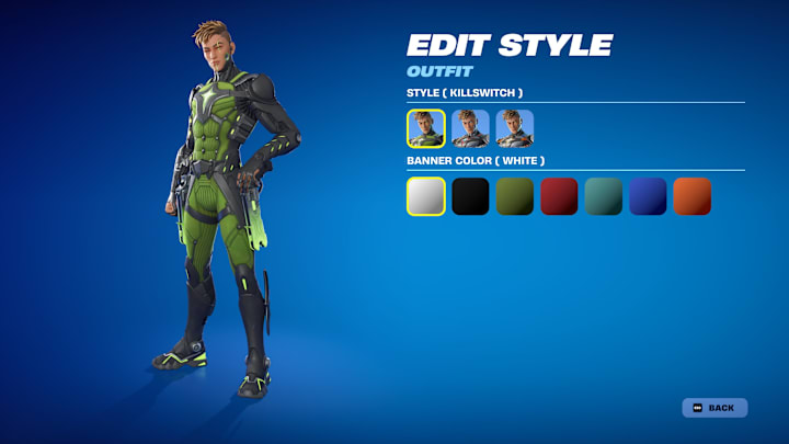 A man in a green and black bodysuit.