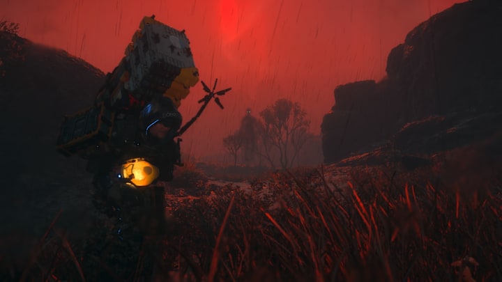 Sam narrowly avoids a gazer in Death Stranding 2